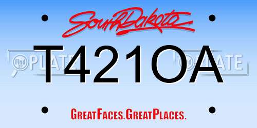 T421OA South Dakota License Plate