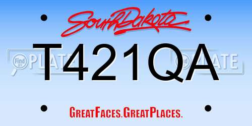 T421QA South Dakota License Plate