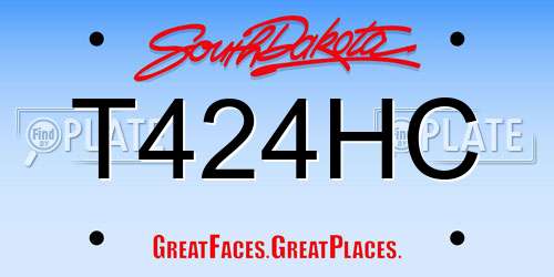 T424HC South Dakota License Plate