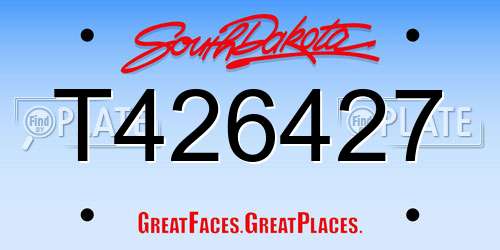 T426427 South Dakota License Plate