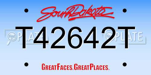 T42642T South Dakota License Plate