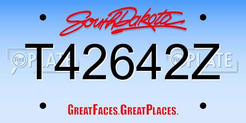 T42642Z South Dakota License Plate