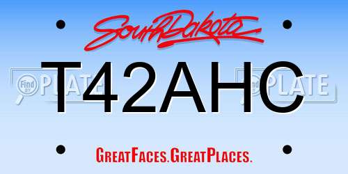 T42AHC South Dakota License Plate
