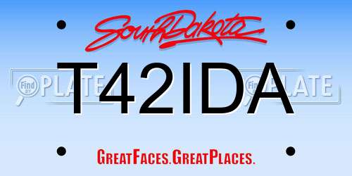 T42IDA South Dakota License Plate
