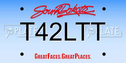 T42LTT South Dakota License Plate