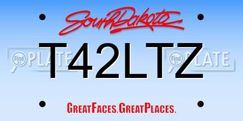 T42LTZ South Dakota License Plate