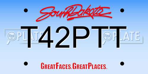 T42PTT South Dakota License Plate