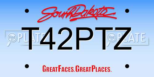 T42PTZ South Dakota License Plate