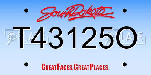 T43125O South Dakota License Plate