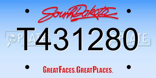 T431280 South Dakota License Plate