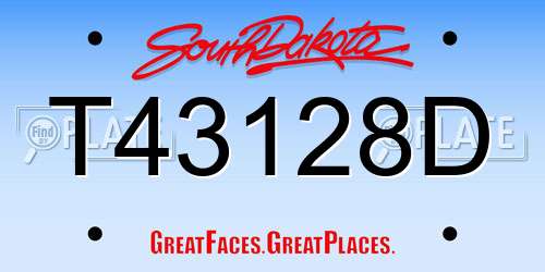 T43128D South Dakota License Plate