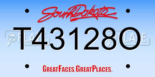 T43128O South Dakota License Plate