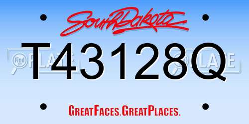 T43128Q South Dakota License Plate