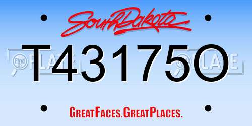 T43175O South Dakota License Plate