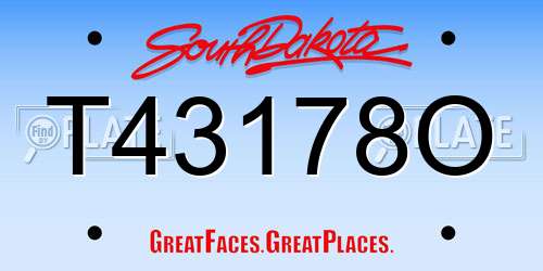 T43178O South Dakota License Plate