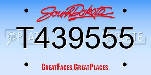 T439555 South Dakota License Plate