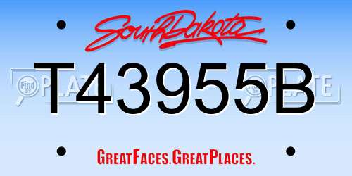 T43955B South Dakota License Plate