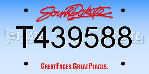 T439588 South Dakota License Plate