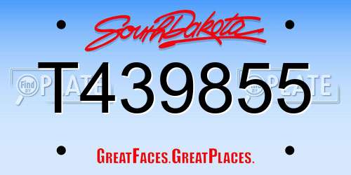 T439855 South Dakota License Plate