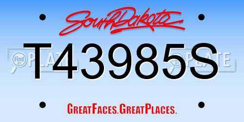 T43985S South Dakota License Plate