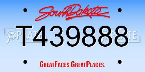 T439888 South Dakota License Plate