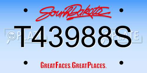T43988S South Dakota License Plate