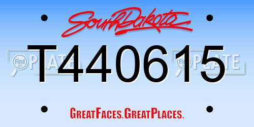 T440615 South Dakota License Plate