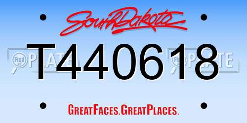T440618 South Dakota License Plate