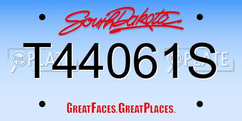 T44061S South Dakota License Plate