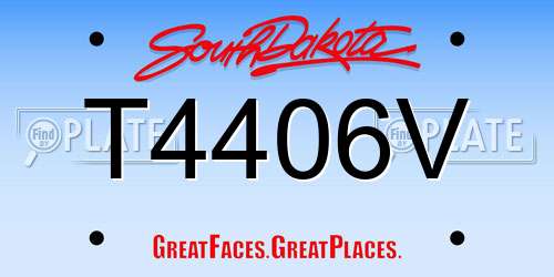T4406V South Dakota License Plate