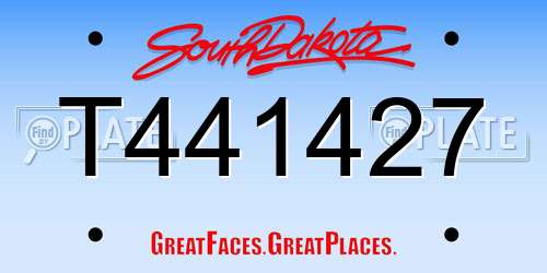 T441427 South Dakota License Plate