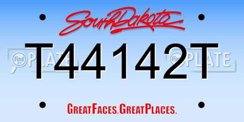 T44142T South Dakota License Plate