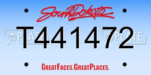 T441472 South Dakota License Plate