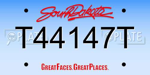 T44147T South Dakota License Plate