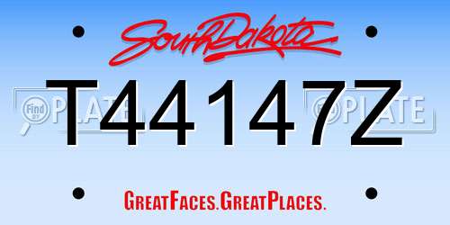 T44147Z South Dakota License Plate