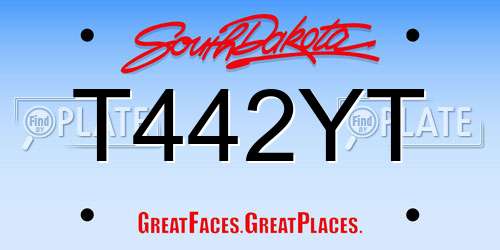 T442YT South Dakota License Plate
