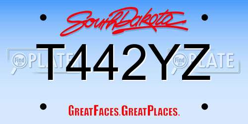 T442YZ South Dakota License Plate