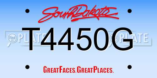T4450G South Dakota License Plate