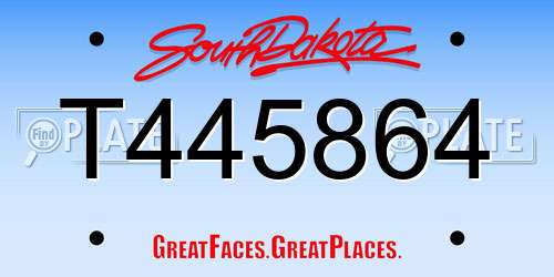 T445864 South Dakota License Plate