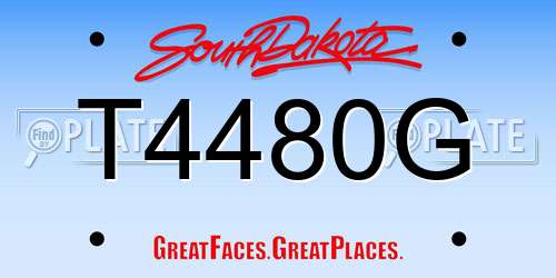 T4480G South Dakota License Plate