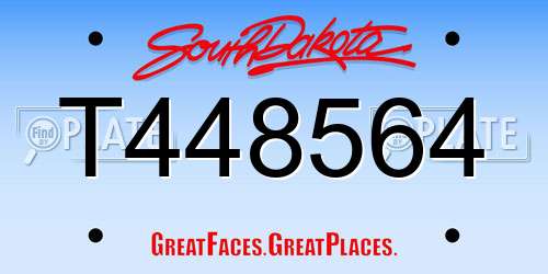 T448564 South Dakota License Plate