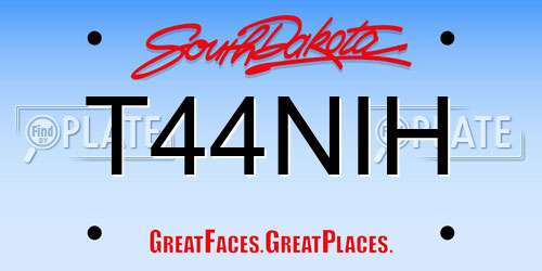 T44NIH South Dakota License Plate