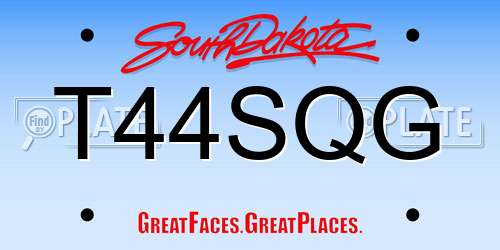 T44SQG South Dakota License Plate