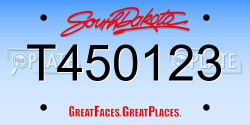 T450123 South Dakota License Plate