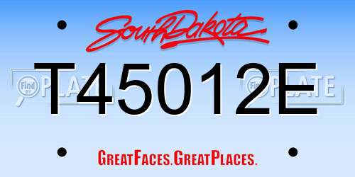 T45012E South Dakota License Plate