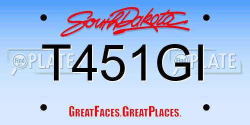 T451GI South Dakota License Plate