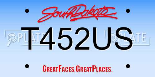 T452US South Dakota License Plate