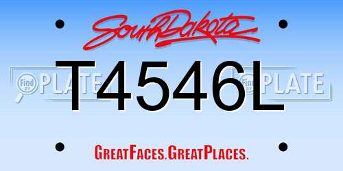T4546L South Dakota License Plate