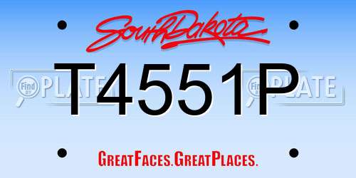 T4551P South Dakota License Plate