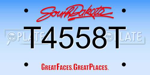 T4558T South Dakota License Plate